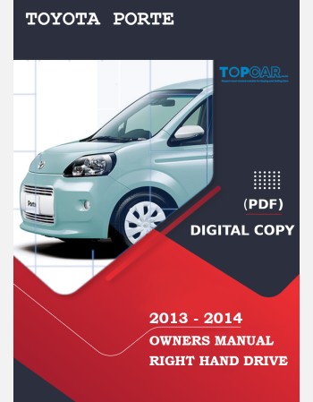 toyota porte 2013-2014 owners manual in english